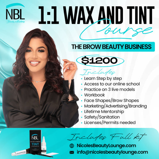 1:1 HANDS ON EYEBROW WAX AND TINT TRAINING COURSE